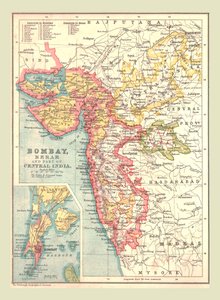 Mapa Bombaju, Berar i części środkowych Indii, 1902. autorstwa Unbekannt