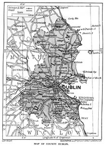 Mapa hrabstwa Dublin, Irlandia, 1924-1926 autorstwa Unbekannt