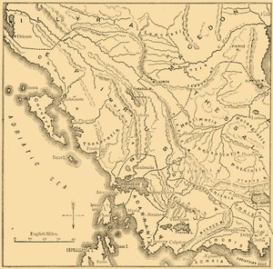 Mapa Epiru i zachodniej Grecji, 1890. autorstwa Unbekannt
