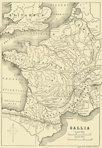 Mapa Galii i części Wielkiej Brytanii, 1890. autorstwa Unbekannt