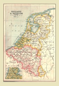 Mapa Holandii i Belgii, 1902. autorstwa Unbekannt