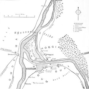 Mapa Chartumu i okolic, ok. 1885 r. autorstwa Unbekannt