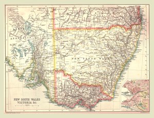 Mapa Nowej Południowej Walii i Wiktorii, 1902. autorstwa Unbekannt