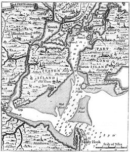 Mapa Nowego Jorku około połowy XVIII wieku, ok. 1880 r. autorstwa Unbekannt