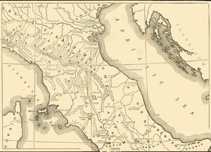 Mapa północnych i środkowych Włoch, 1890. autorstwa Unbekannt