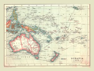 Mapa Oceanii, 1902. autorstwa Unbekannt