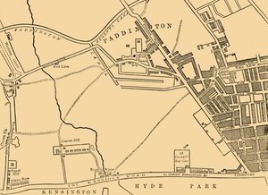 Mapa Paddington, 1815, c1876. autorstwa Unbekannt