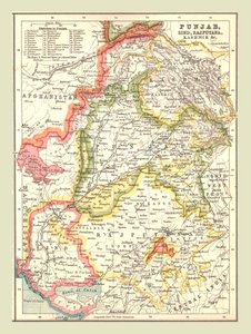 Mapa Pendżabu, Sindu, Rajputany i Kaszmiru, 1902 r. autorstwa Unbekannt