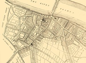 Mapa Southwark, 1720, c1878. autorstwa Unbekannt