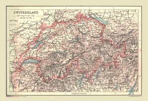 Mapa Szwajcarii, 1902. autorstwa Unbekannt