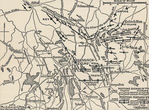 Mapa bitwy pod Eylau, 1807, 1896 autorstwa Unbekannt