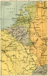 Mapa granicy belgijskiej z fortami, 1919. autorstwa Unbekannt