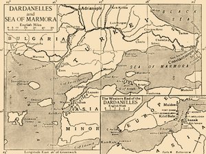 Mapa Dardaneli i Morza Marmara, c1914, 1920. autorstwa Unbekannt