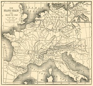 Mapa Królestwa Franków pod panowaniem Karola Wielkiego, 1890. autorstwa Unbekannt