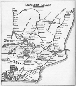 Mapa sieci kolejowej Leopoldina, 1914. autorstwa Unbekannt