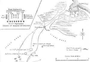 Mapa marszu do El Teb, 28-29 lutego 1884, c1881-85 autorstwa Unbekannt