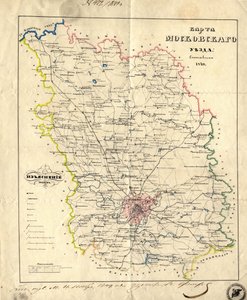 Mapa Gubernatorstwa Moskiewskiego, 1849 autorstwa Unbekannt