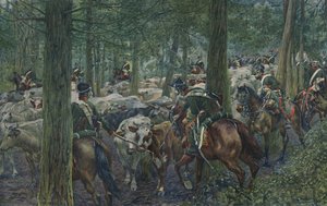 Żołnierze Marbots żerują w odwrocie, 1896 autorstwa Unbekannt