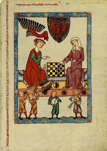 Margrabia Otto IV Brandenburg gra w szachy z Kodeksu Manesse, między 1305 a 1340 autorstwa Unbekannt