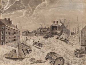 Rynek, Providence, Rhode Island, podczas Wielkiej Wrześniowej wichury, 1815, 1815. autorstwa Unbekannt