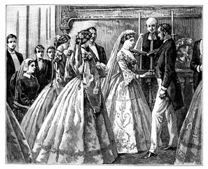 Ślub księżnej Alicji i Ludwika IV, Wielkiego Księcia Heskiego, 1 lipca 1862, koniec XIX wieku autorstwa Unbekannt