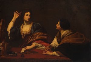 Marta skarci swoją próżną siostrę Marię Magdalenę, XVII wiek. autorstwa Unbekannt