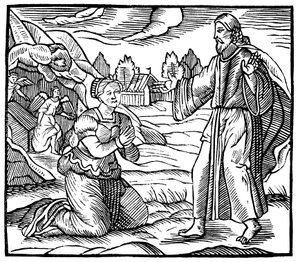 Maria Magdalena widząc objawienie zmartwychwstałego Jezusa Chrystusa, ok. 1500 autorstwa Unbekannt