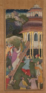 Maryja wchodzi po schodach do świątyni, z Mirat al-quds Mirror of Holy…, 1602-1604. autorstwa Unbekannt