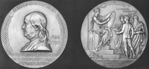 Medal wybity z okazji 200. rocznicy urodzin Benjamina Franklina autorstwa Unbekannt