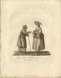 Żona kupca z pielęgniarką podczas Fasching, 1833 autorstwa Unbekannt