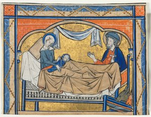 Miniatura wycięta z psałterza: Narodzenia, c. 1270. autorstwa Unbekannt