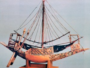 Model łodzi z olinowaniem, grób Tutanchamona, XIV wiek p.n.e autorstwa Unbekannt