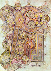 Strona z monogramem z Księgi z Kells Christi Autem Generatio, c800 autorstwa Unbekannt