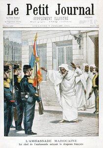 Ambasada Maroka, główny ambasador pozdrawiający francuską flagę, 1901 autorstwa Unbekannt