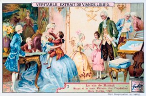 Mozart w wieku siedmiu lat przed cesarzową Marią Teresą, 1763. 1906 autorstwa Unbekannt