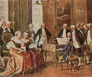 Mozart występuje dla cesarzowej Marii Teresy, 1 października 1762, 1936. autorstwa Unbekannt