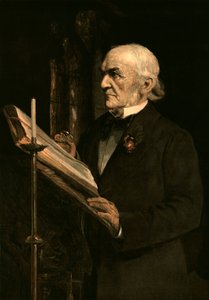 Pan Gladstone czyta lekcję w kościele Hawarden, ok. 1890 r. autorstwa Unbekannt