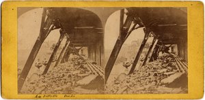 Gmina Paryż (1871): widok na nabrzeża Villette. Fotografia anonimowa. Druk na kartonie. Ciemny. 17x6 cm autorstwa Unbekannt