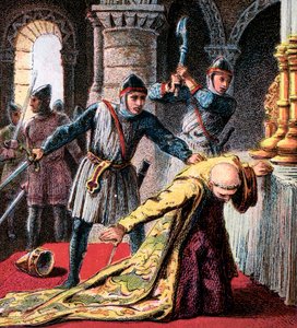 Morderstwo Thomasa Becketa, 1170, c1850 autorstwa Unbekannt