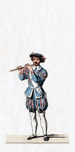 Muzyk, projekt kostiumu do sztuki Szekspira, Henryk VIII, XIX w. autorstwa Unbekannt