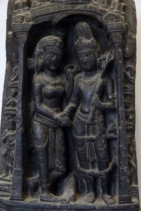 Muzeum Narodowe Indii, Delhi. Ślub Śiwy i Parwati. Pala autorstwa Unbekannt