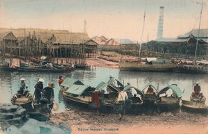 Rodzimy Sampan Singapur, c1910 autorstwa Unbekannt