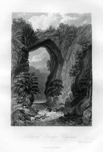 Most Naturalny, Wirginia, USA, 1855 autorstwa Unbekannt