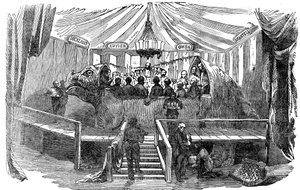 Przyrodnicy jedzący we wnętrzu modelu dinozaura, Crystal Palace, Sydenham, Sylwester, 1853 autorstwa Unbekannt