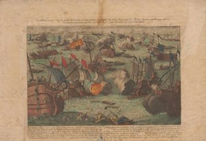 Bitwa morska między flotą rosyjską i osmańską na Morzu Czarnym 28 i 29 czerwca 1788, 1788. autorstwa Unbekannt