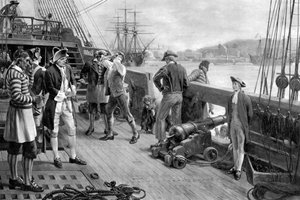 Nelsons Pierwsza stopa w marynarce, Chatham, 1771 autorstwa Unbekannt