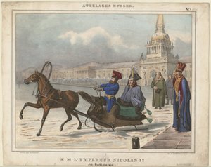 Mikołaj I z Rosji w saniach, 1850 autorstwa Unbekannt