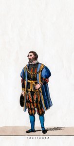 Szlachcic, projekt kostiumu do sztuki Szekspira Henryk VIII, XIX w. autorstwa Unbekannt