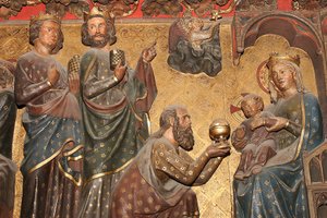 Rzeźba katedry Notre Dame de Paris: Objawienie Pańskie, Paryż, Francja autorstwa Unbekannt