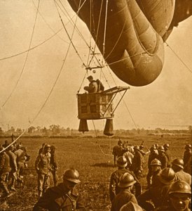 Obserwacja pozycji wroga z balonu zaporowego, c1914-c1918 autorstwa Unbekannt